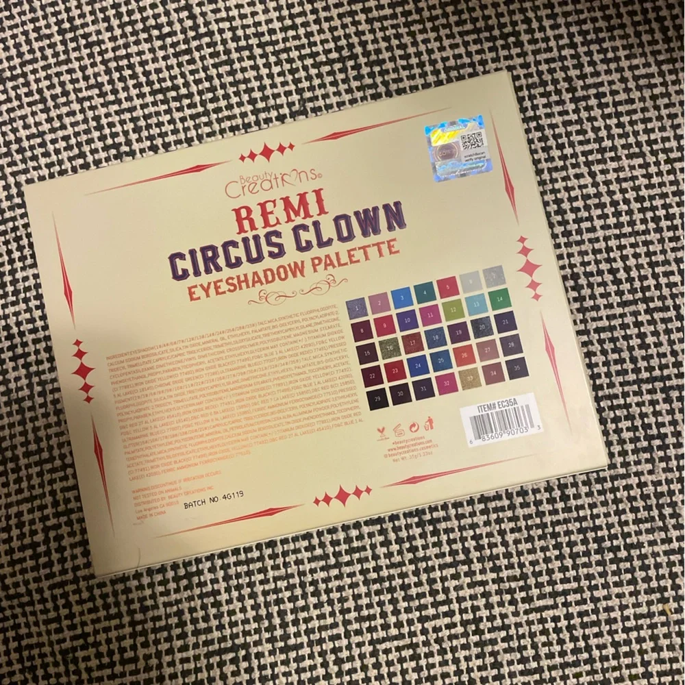 Beauty Creations Remi Circus Clown Eyeshadow Palette - Multicolor